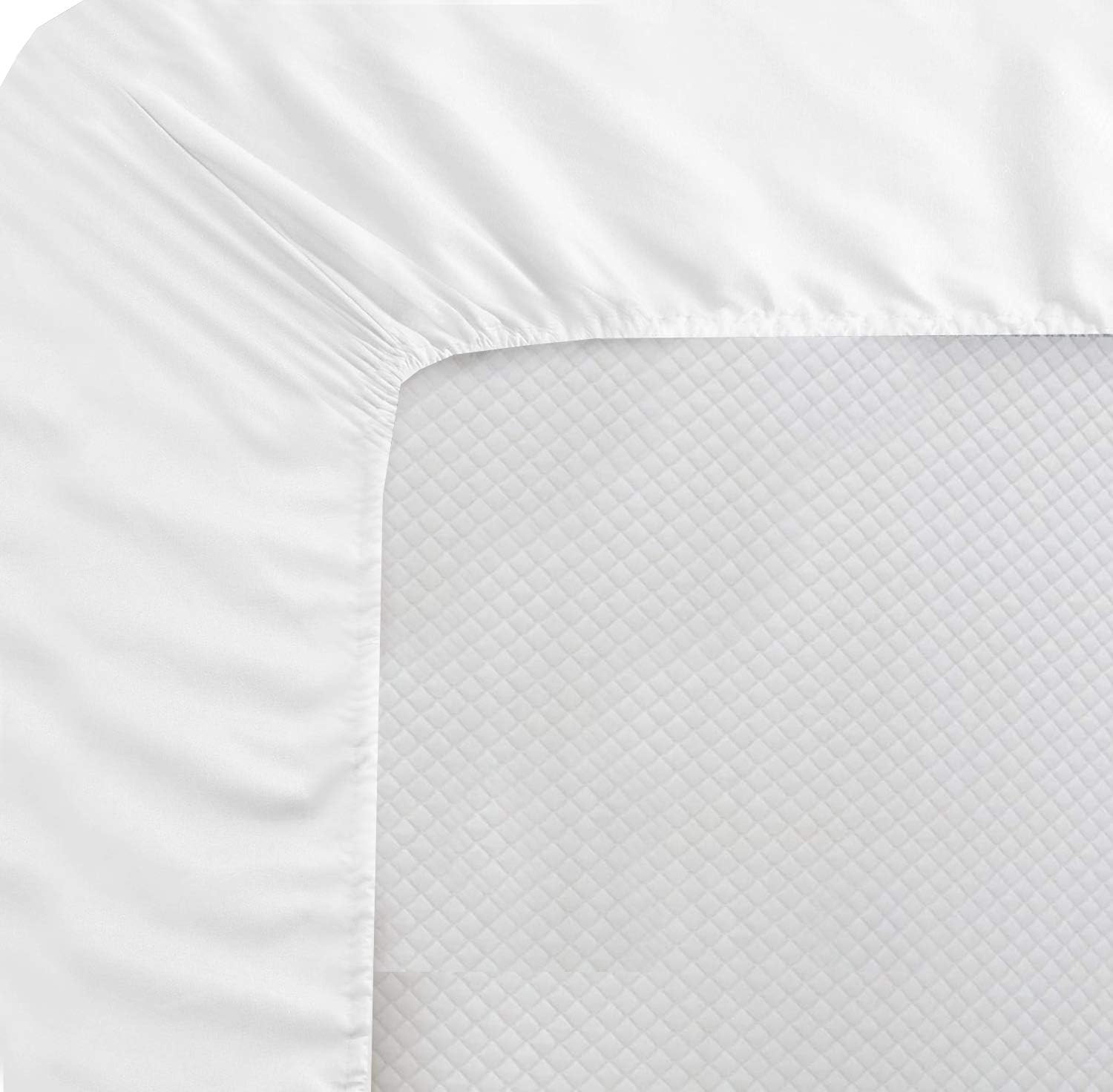 1000 Threading Series 100% Pure Egyptian Cotton White Twin(39'X75') 4-Piece Sheet Set, Long Staple Cotton, Sateen Weave for Soft and Silky Feel,Fits Mattress Upto 16'-18'' DEEP Pocket