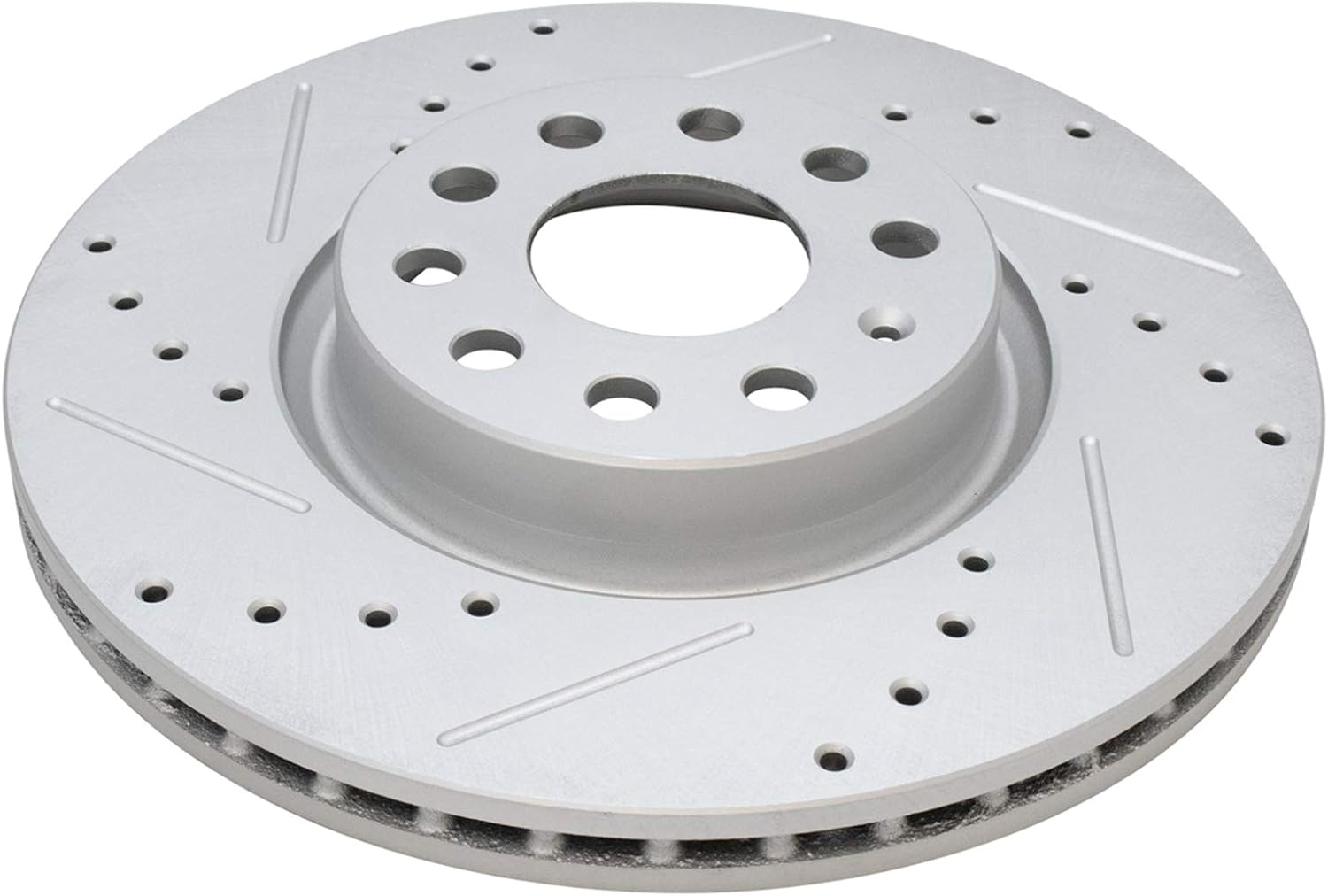 TRQ Performance Front Brake Pad and Rotor Set Ceramic Coated Drilled Slotted Vented Rotors Compatible with 2012-2020 Volkswagen Passat 2009-2018 Tiguan 2018 Tiguan Limited 2015-2018 Audi Q3 Q3 Quattro