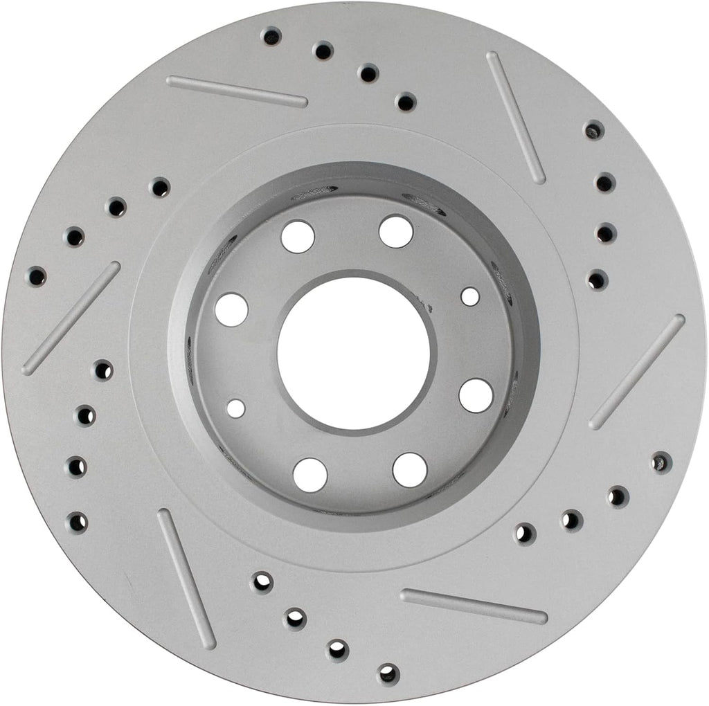 TRQ Performance Front Ceramic Brake Pad and Rotor Set Coated Drilled Slotted Compatible with 2004-2011 Chevrolet Aveo 2007-2011 Chevrolet Aveo5 2013-2015 Spark 2009 Pontiac G3