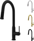 VIGO Hart Arched 18'' H Single Handle Pull-Down Spout Kitchen Faucet in Matte Black-VG02035MB
