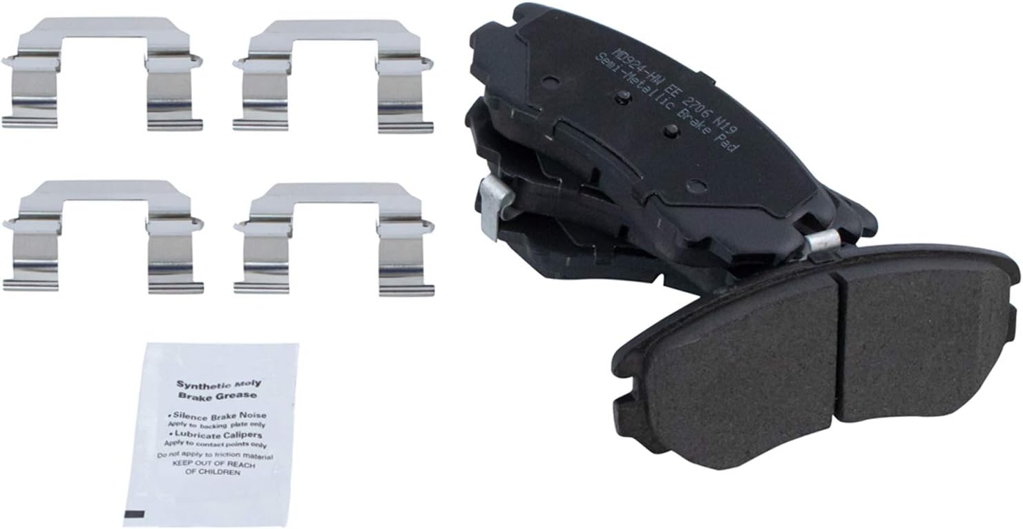 TRQ Front Brake Pad and Rotor Set Semi Metallic Rotors Calipers Compatible with 2007-2010 Hyundai Elantra