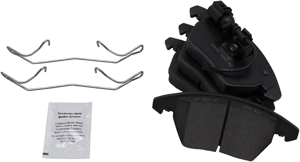 TRQ Performance Front Ceramic Brake Pad and Rotor Set Coated Drilled Slotted Compatible with 2011 Audi A3 2011 VW Jetta L5 2.5L with 280 mm Diameter Front Rotors Models