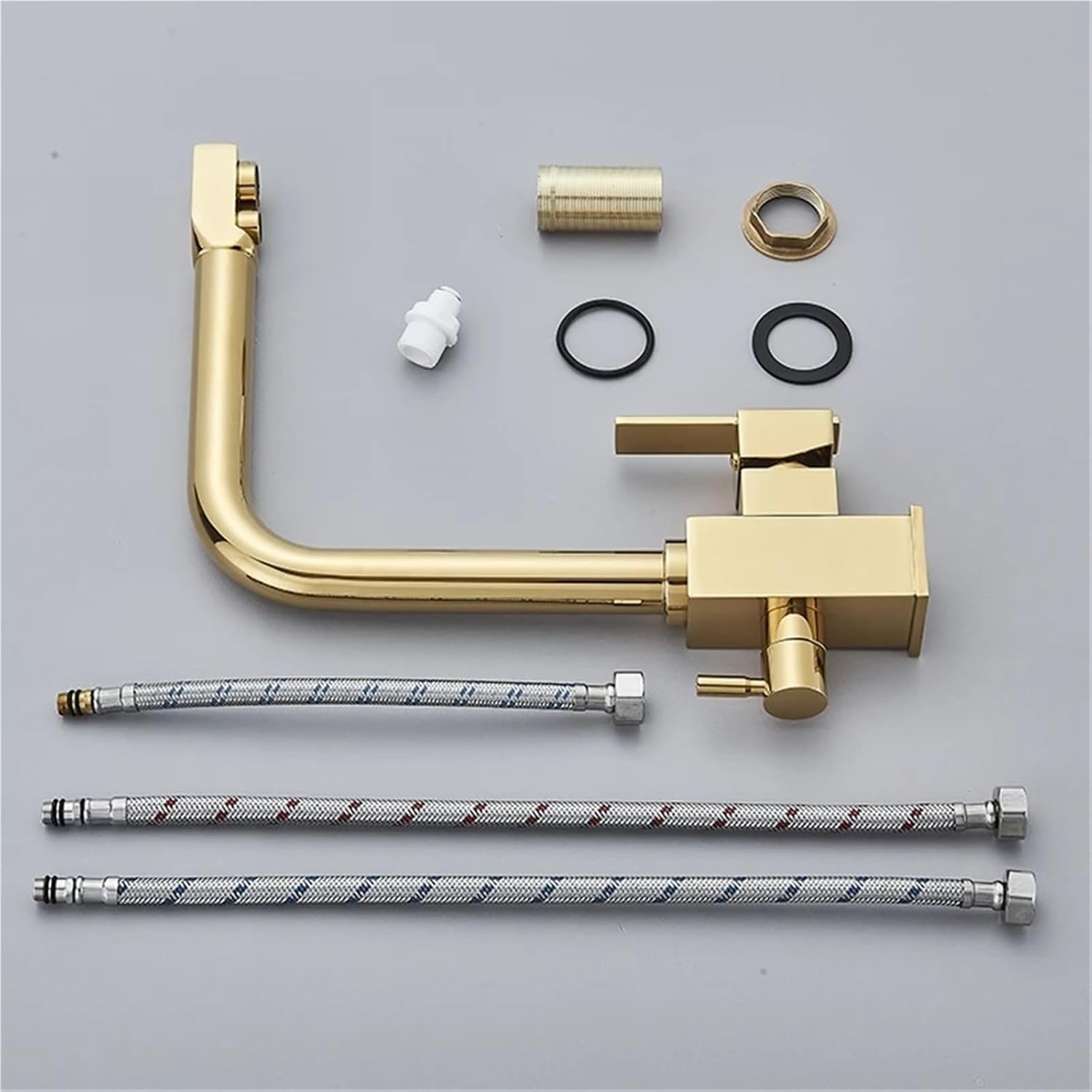 Filtered Water Faucet with Dual Outlet Kitchen Purified Water Hot and Cold Faucet Vegetable Basin Sink Tap(Chrome)