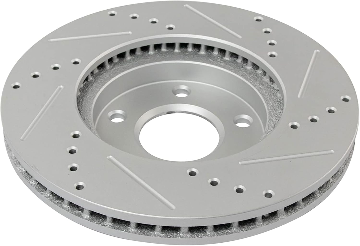 TRQ Performance Front Brake Pad and Rotor Set Ceramic Coated Drilled Slotted Vented Rotors Compatible with 2004-2009 Nissan Quest