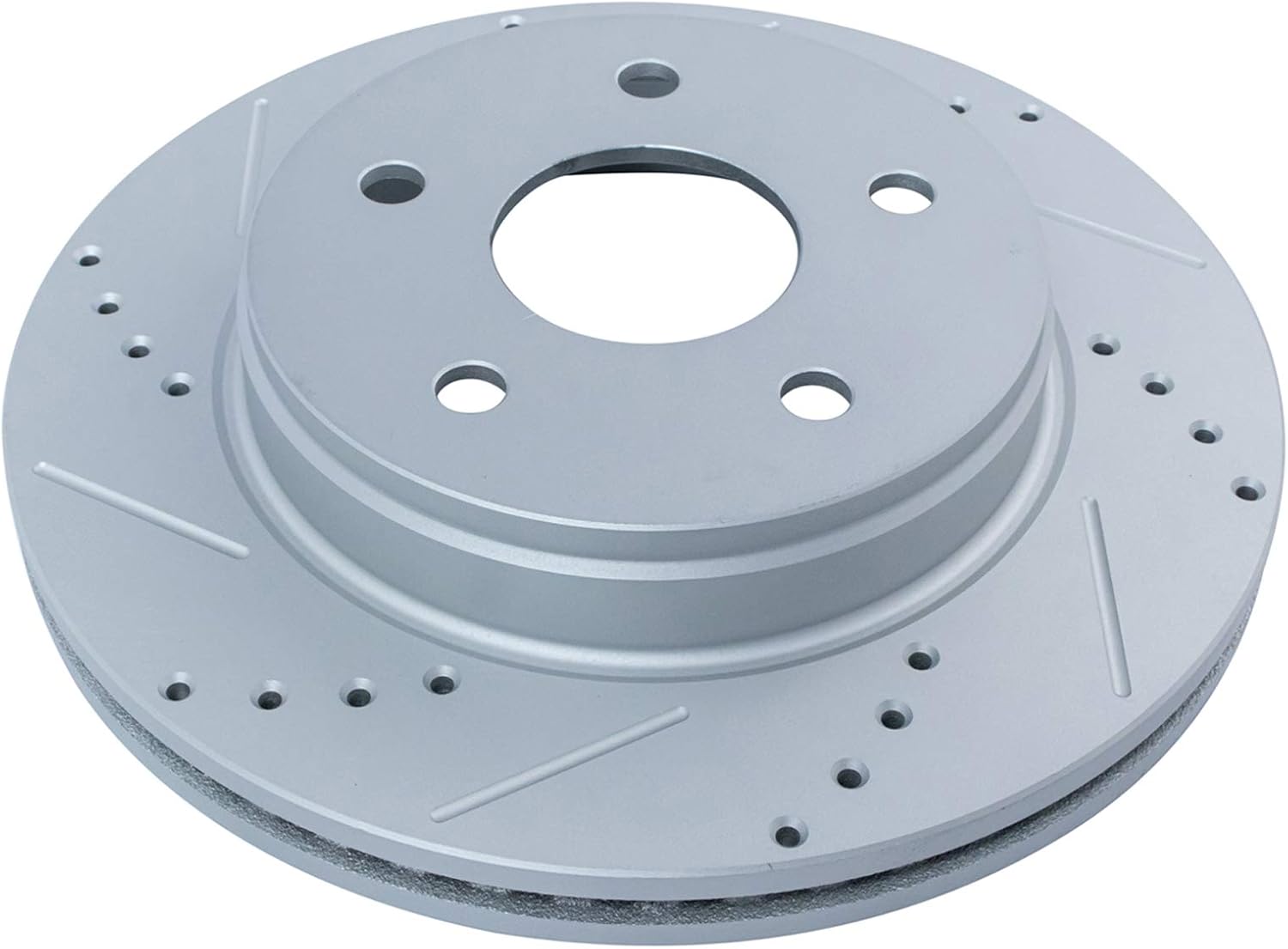 TRQ Performance Front Brake Pad and Rotor Set Ceramic Coated Drilled Slotted Vented Rotors Compatible with 07-09 Chrysler Aspen Dodge Durango 06-10 Ram 1500 11-18 Ram 1500 19-21 1500 Classic
