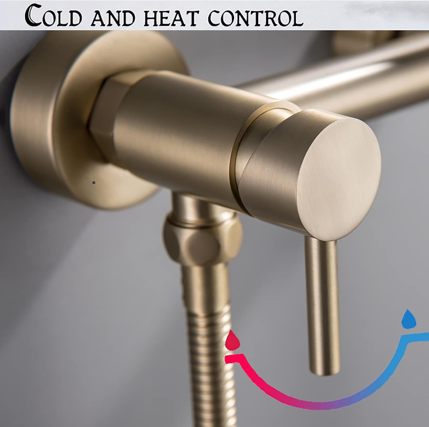 Handheld Bidet Sprayer for Toilet Brass Bathroom Cloth Diaper Set with Cold and Hot Water, Wall Mounted Kit for Feminine Hygiene,Brushed Gold(Chrome)