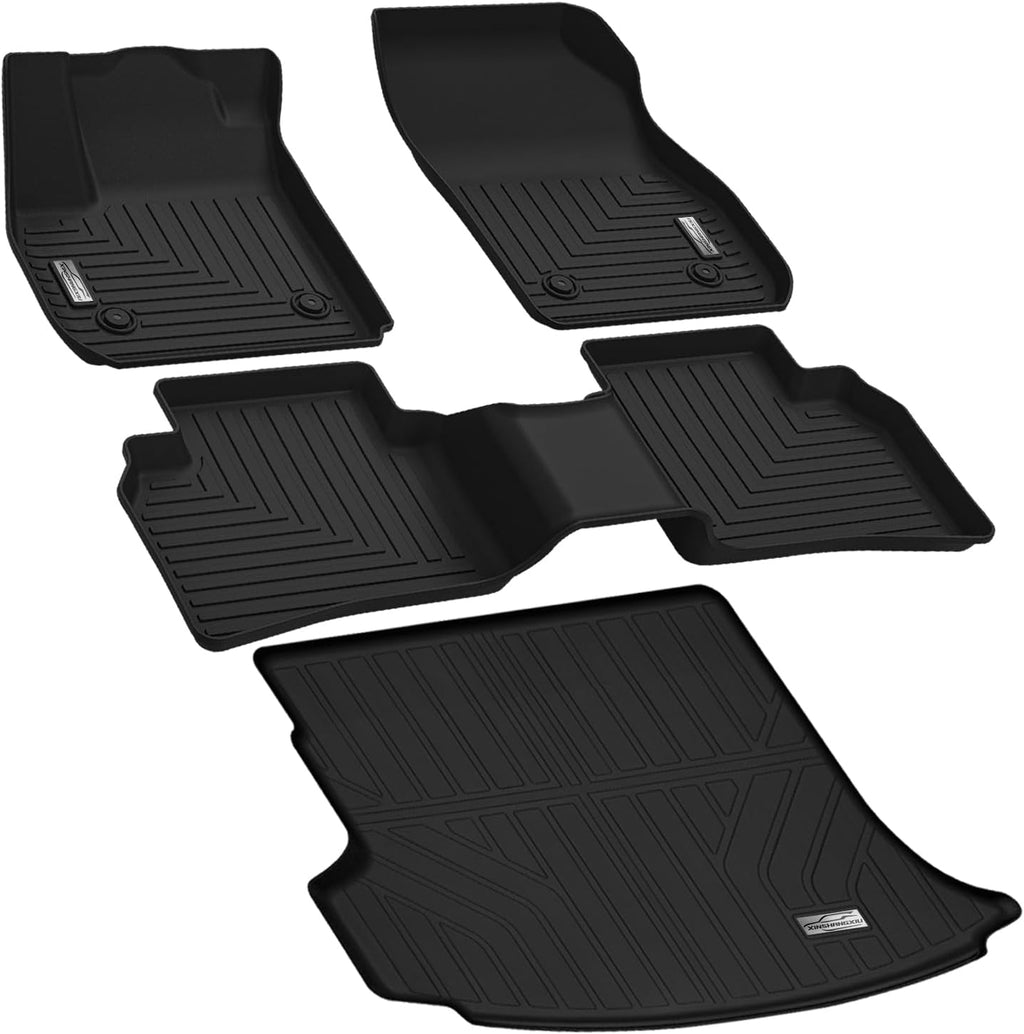 Floor Mats & Cargo Liner for 2021 2022 2023 2024 2025 2026 Buick Envision,1st 2nd Row with Trunk Mat,TPE All Weather Protection Slush Floor Liner Black