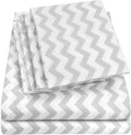 Sweet Home Collection Queen Sheets - 6 Piece 1500 Thread Count Fine Brushed Microfiber Deep Pocket Set - Extra Pillow Cases, Great Value, Queen, Chevron Gray (Pack of 12)
