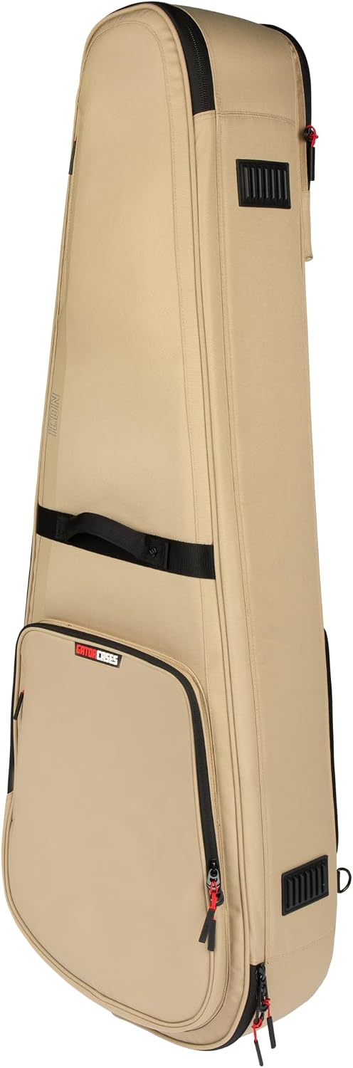 Gator Cases ICON Series Premium Weather Resistant Gig Bag for Acoustic Guitars with TSA Luggage Lock-Friendly Zipper Pulls; Khaki (G-ICONDREAD-KHK)