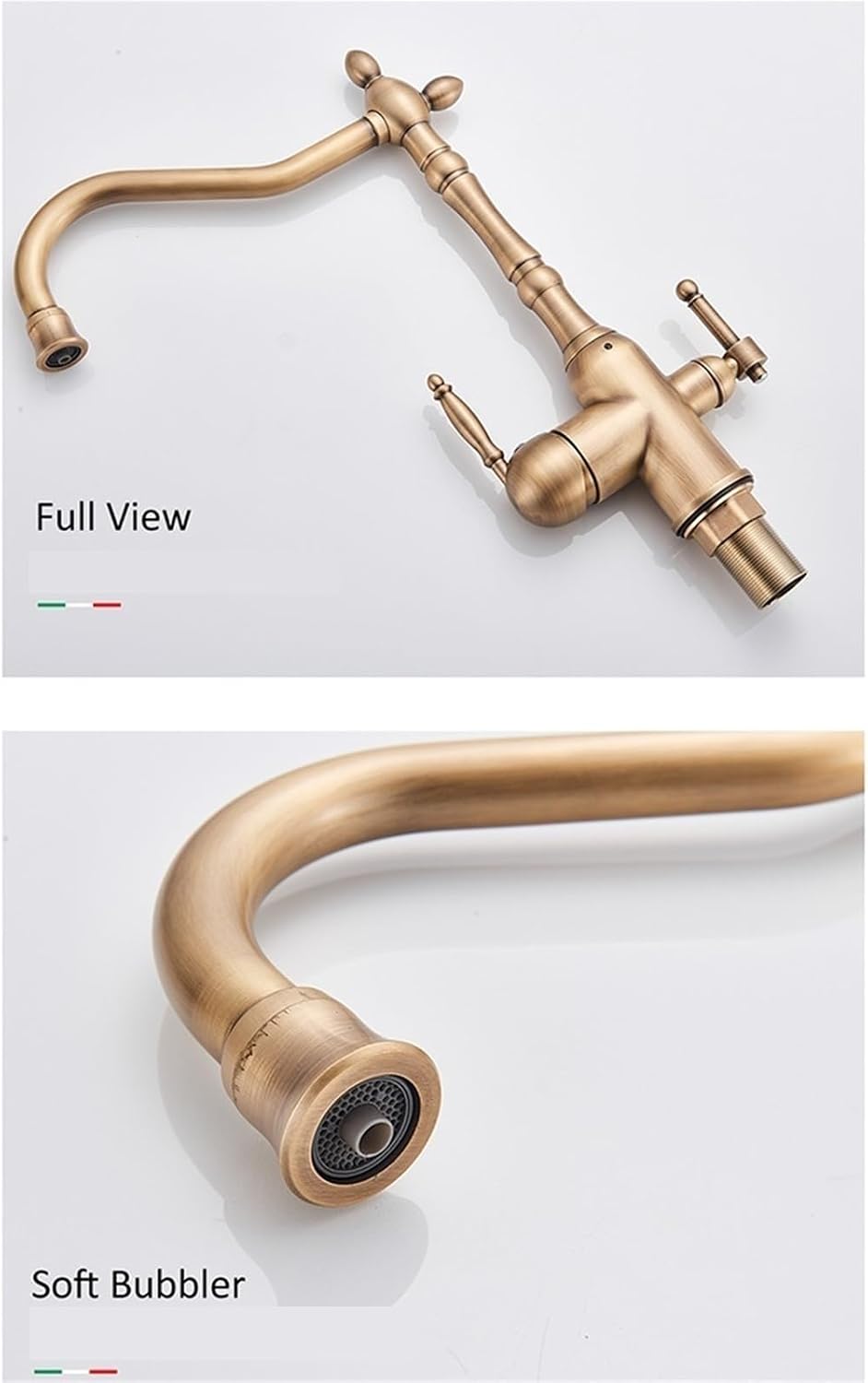 Antique Brass Filtered Kitchen Faucet Mixer Tap Hot Cold Water 360 Rotation Water Purification Water Crane Tap(Antique Brass)
