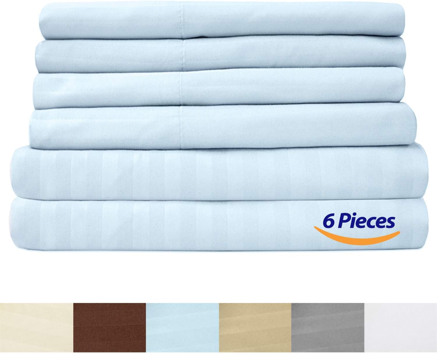 Sweet Home Collection Queen Size Bed Sheets - 6 Piece 1500 Thread Count Fine Brushed Microfiber Deep Pocket Set - Extra Pillow Cases, Great Value (Pack of 12)