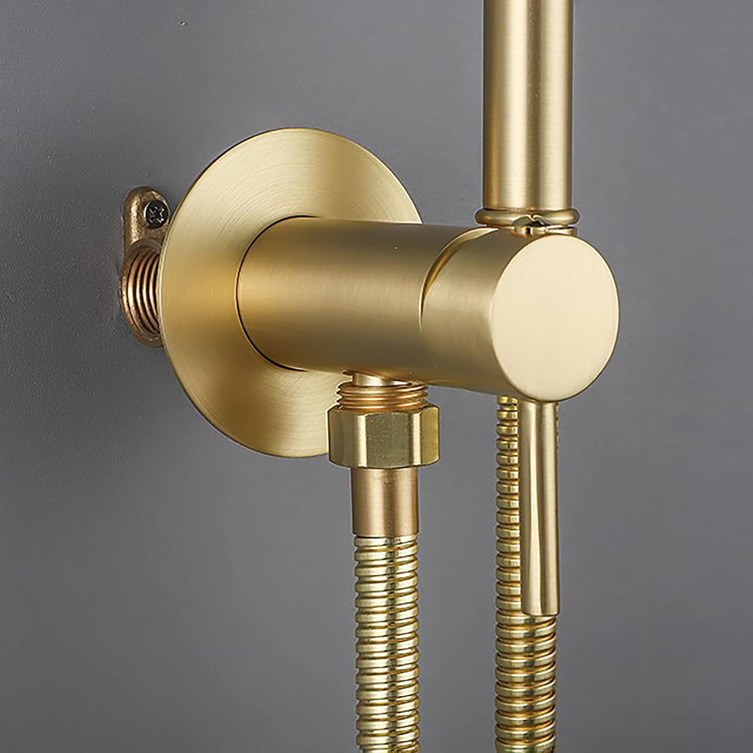 Handheld Bidet Sprayer for Toilet, Baby Cloth Diaper Hot and Cold Water Wall Mounted Brass Kit for Personal Hygiene Cleaning,Chrome(Brushed Gold)