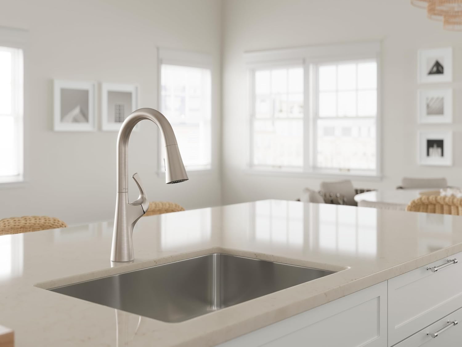 Pfister Talega Kitchen Sink Faucet with Pull Down Sprayer Single Handle High Arc Spout Spot Defense Stainless Steel NSF Certified 1 or 3 Hole Installation F5297TEGS
