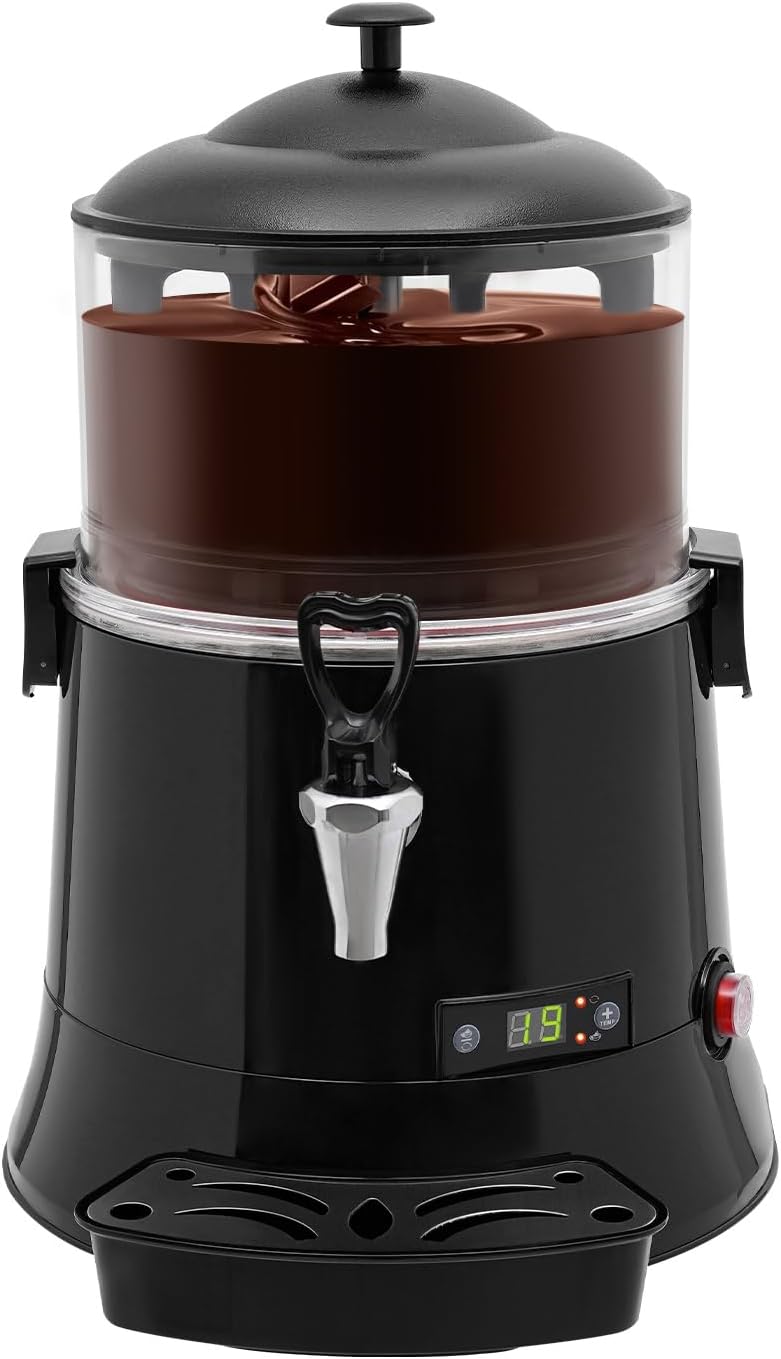 5L Commercial Hot Chocolate Maker Machine Chocolate Dispenser Warmer With Faucet 400W 110V Hot Beverage Warmer for Heating Chocolate Coffee Milk (5L-Red)