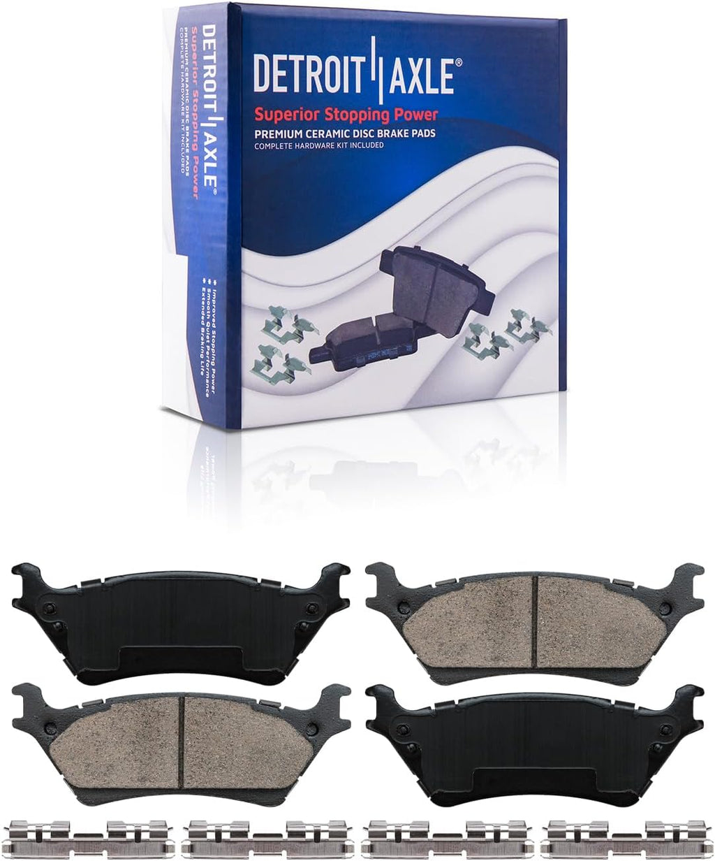 Detroit Axle - Brake Kit for Ford 2012-2020 F-150, 13.78' inch Front and 13.70' inch Rear Disc Brake Rotors Ceramic Brakes Pads 2013 2014 2015 2016 2017 2018 2019 Replacement