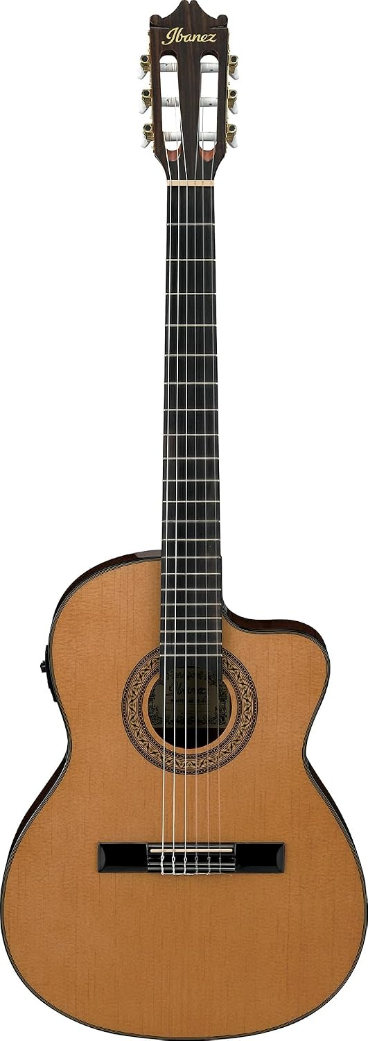Ibanez GA5TCE Classical Acoustic-Electric Guitar - Amber High Gloss Bundle with Case, Tuner, Strap, Strings, Picks, Austin Bazaar Instructional DVD, and Polishing Cloth