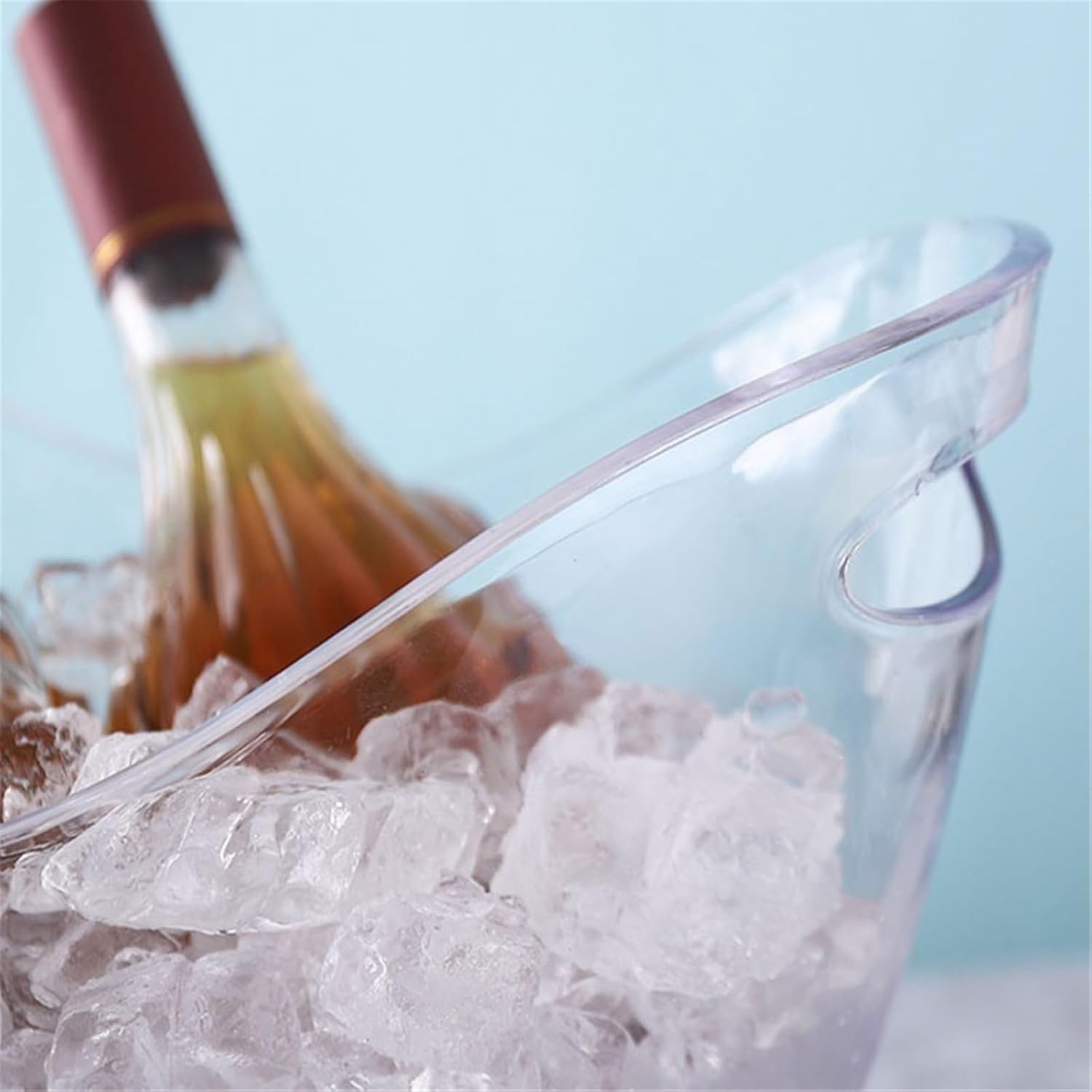 ice buckets 8L Acrylic Ice Bucket Tub Oval Storage Champagne Bottles For Drinks And Parties(Blue)