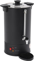 Commercial Coffee Urn, 15L/4Gal Stainless Steel Coffee Maker Brewer Hot Beverage Dispenser with Faucet & Bottom Tray, 1500W Hot Water Urn for Home Party Office Wedding, Black