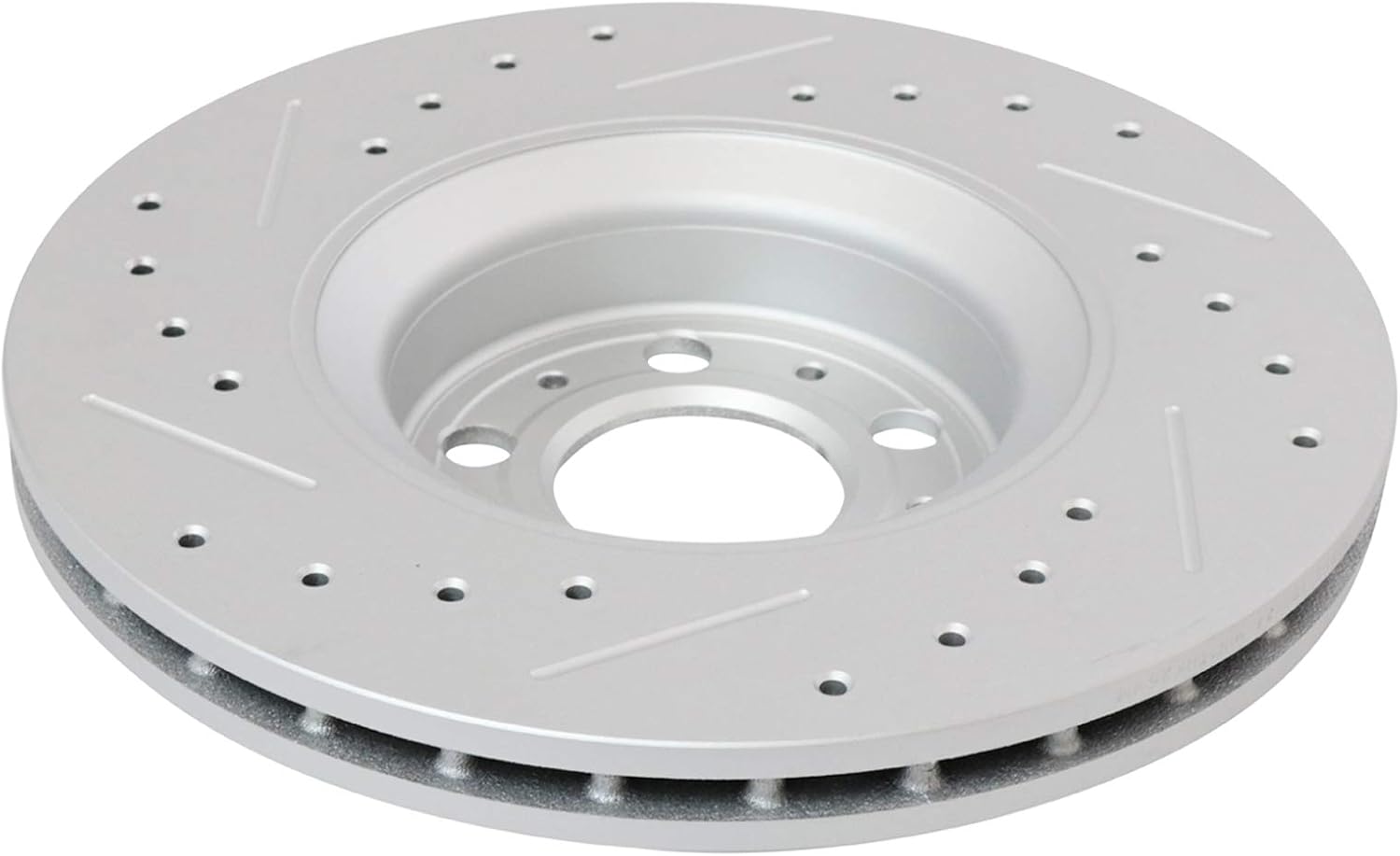 TRQ Performance Front Brake Pad and Rotor Kit Ceramic Slotted Drilled G-Coated Compatible with 2003-2013 Volvo XC90