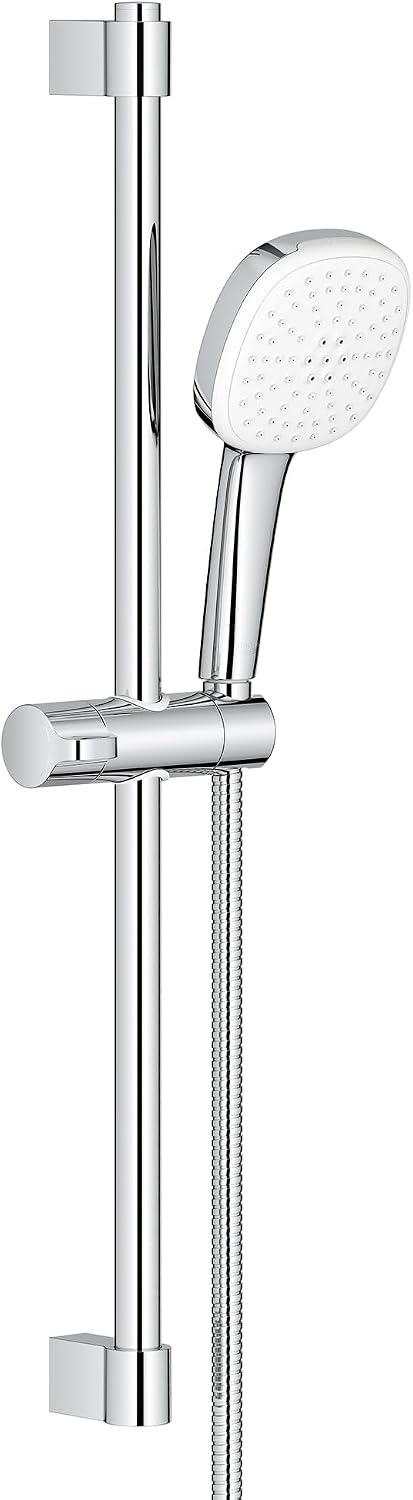 GROHE 26783002 Tempesta 24-Inch Shower Rail Set, 2-Spray, Square, 1.5 GPM, StarLight Chrome