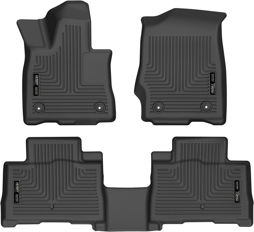 Husky Liners Weatherbeater Floor Mats | Fits 2020-2026 Lincoln Aviator | Front & 2nd Row, 3-pc Black - 99331