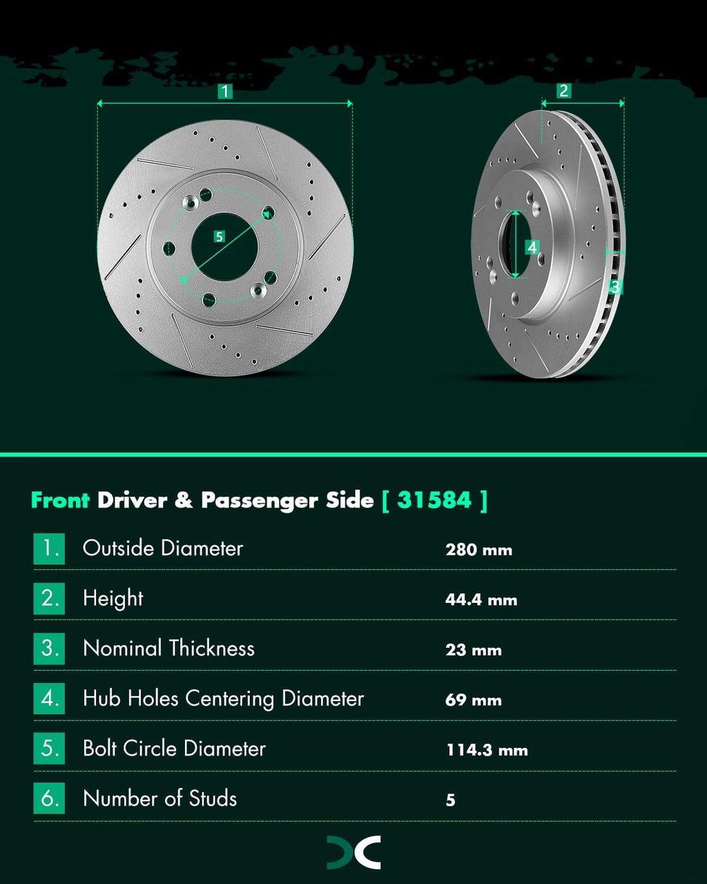 SCITOO Front 11.02' Brake Pads and Rotors Kits Replacement For Hyundai For Elantra 2017 2018 2019 2020