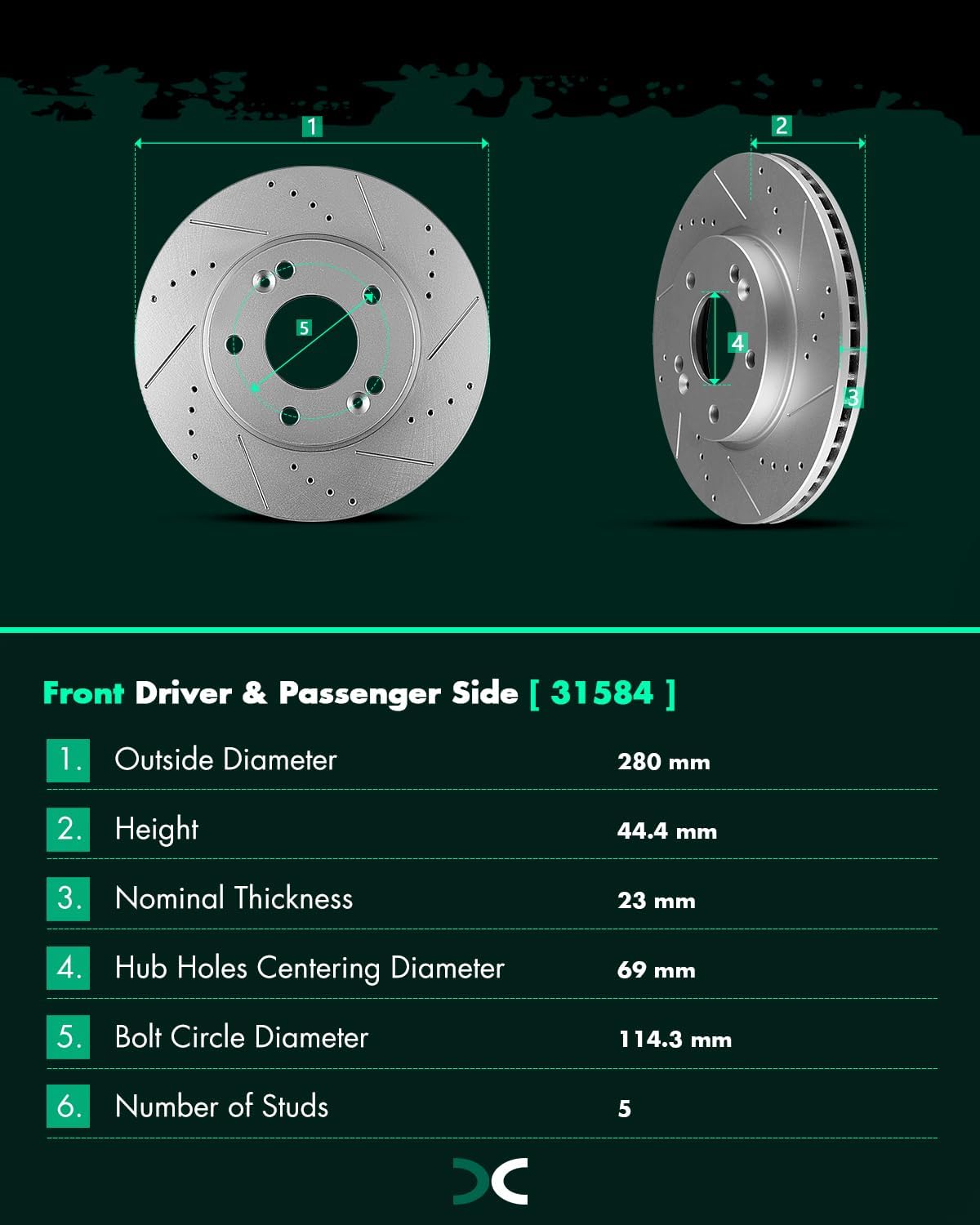 SCITOO Front 11.02' Brake Pads and Rotors Kits Replacement For Hyundai For Elantra 2017 2018 2019 2020