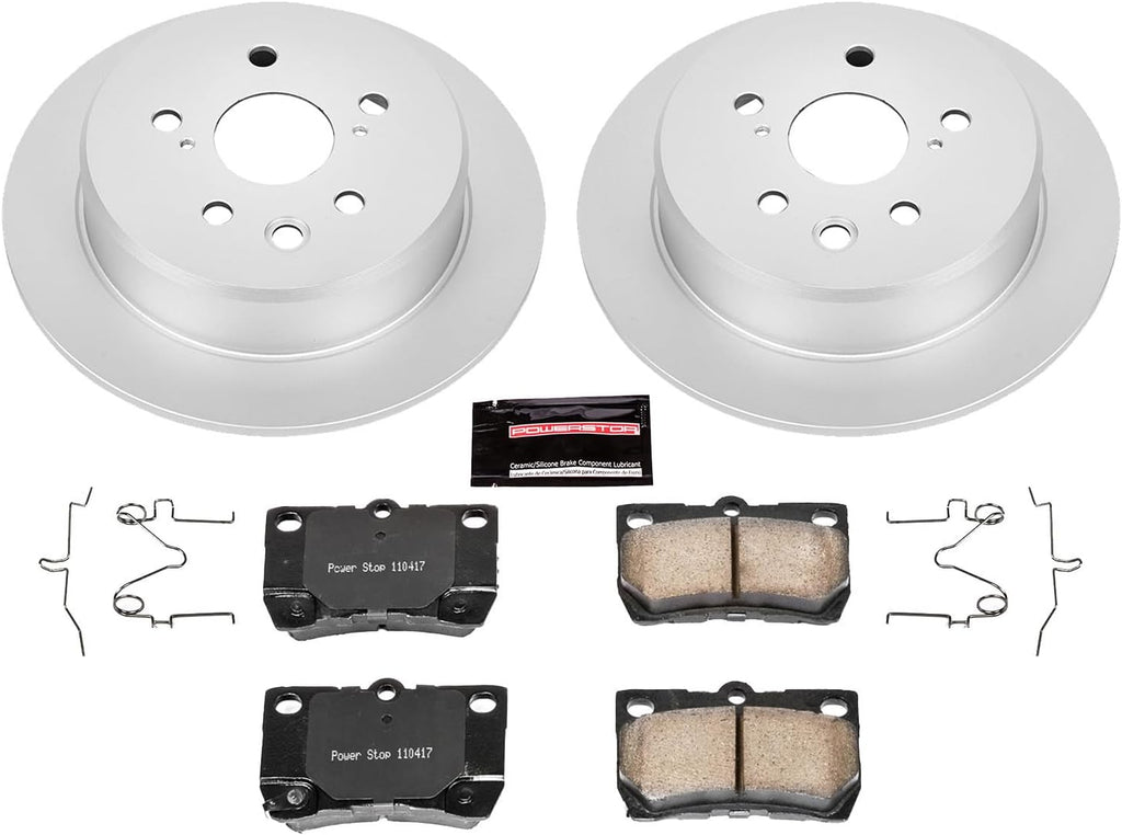 PowerStop Rear Brake Kit for Lexus IS250 2006-13 - Fully-Coated Disc Rotors with Z17 Ceramic Brake Pads Replacement, CRK195