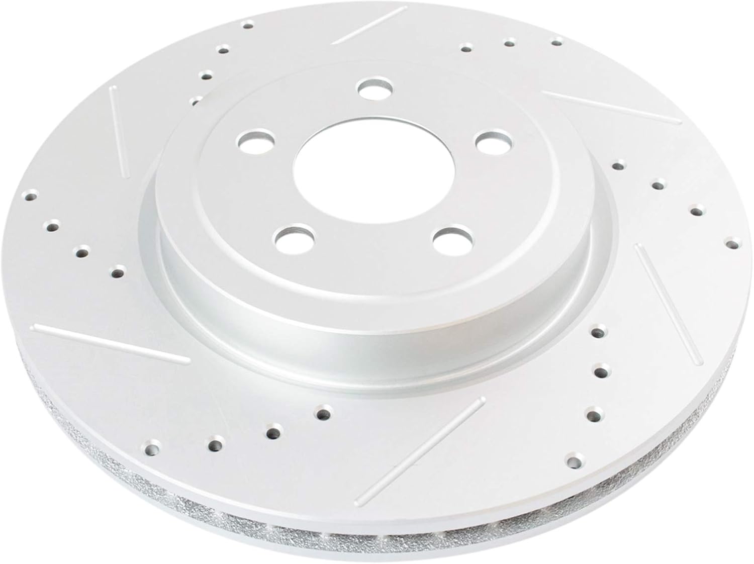TRQ Performance Front Brake Pad and Rotor Set Ceramic Drilled Slotted G Coated Vented Rotors Compatible with 2005-2019 Chrysler 300 2009-2019 Challenger 2006-2019 Charger 2005-2008 Magnum