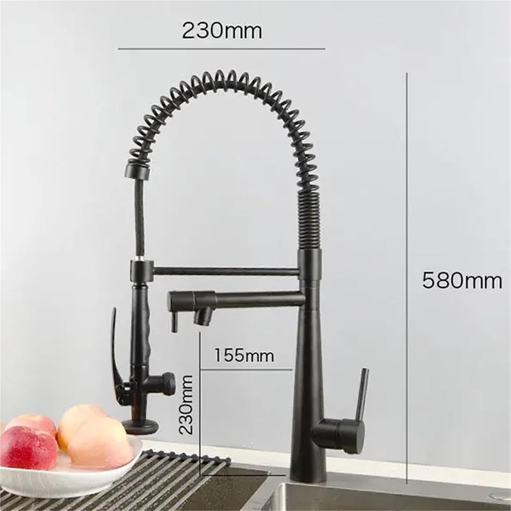 Kitchen Faucet Multifunctional Pull Out 360 Degree Rotating Kitchen Faucet Hot and Cold(Nickel)