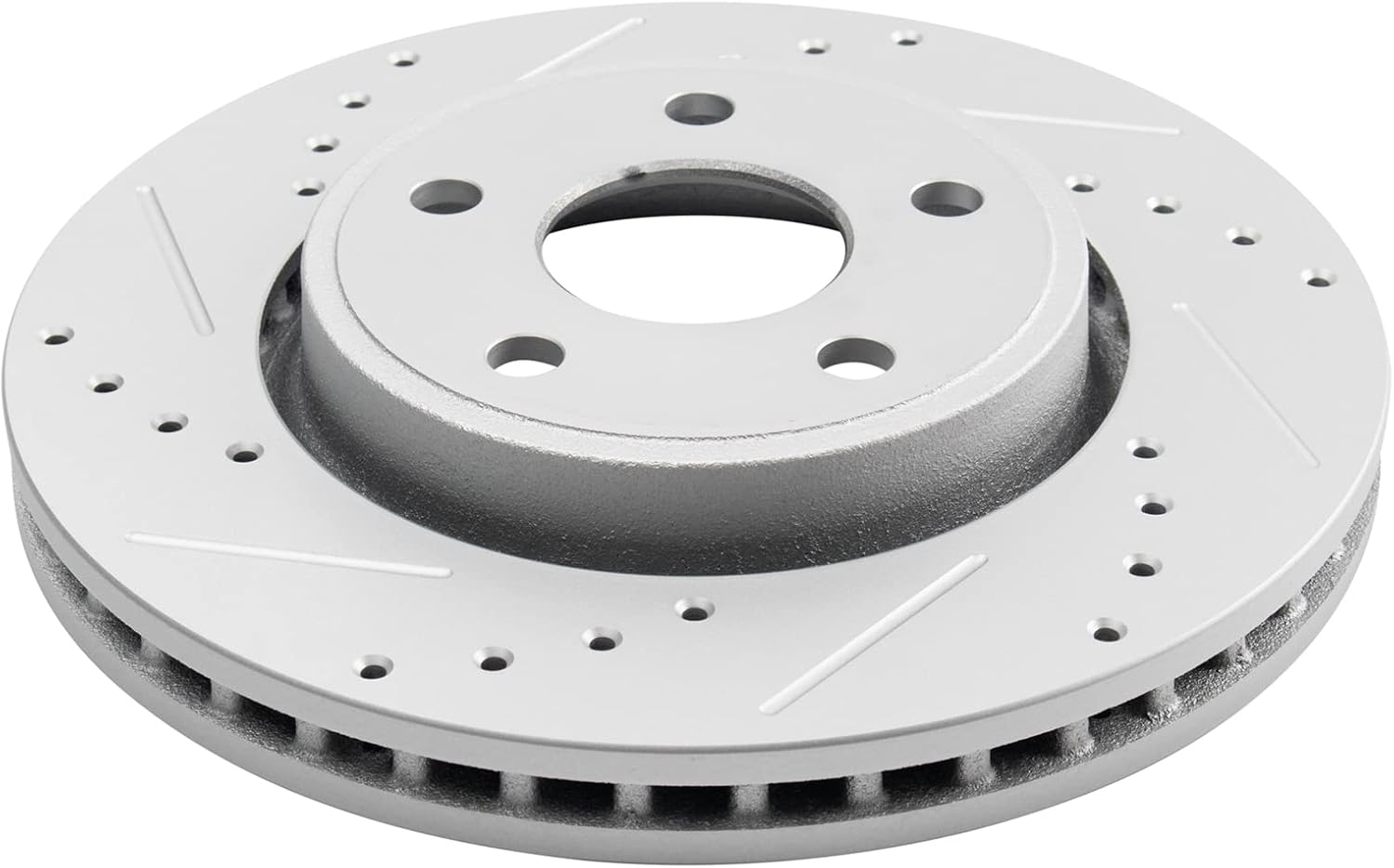 TRQ Performance Front Brake Pad and Rotor Set Ceramic Drilled Slotted Coated Rotors Compatible with 2011-2016 Dodge Durango Grand Cherokee