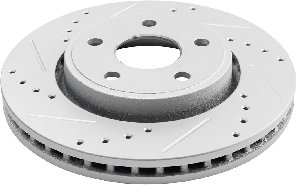 TRQ Performance Front Brake Pad and Rotor Set Ceramic G Coated Compatible with 2012-2020 Dodge Durango Grand Cherokee