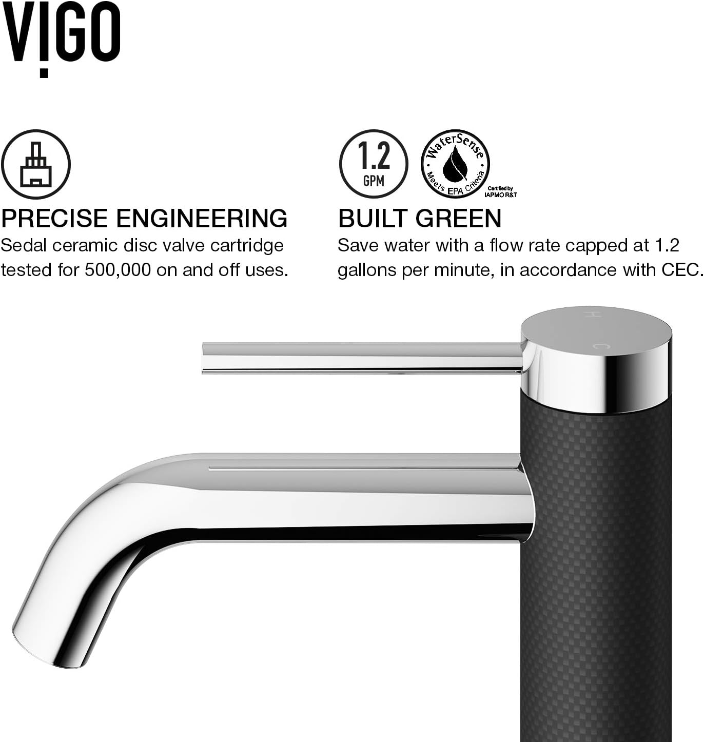 VIGO Lexington Single-Handle Single-Hole Mount Vessel Bathroom Sink Faucet, 10-Inch, Chrome, Modern Design, Solid Brass, 1.2 GPM WaterSense & Ceramic Disc Valve, Corrosion-Resistant