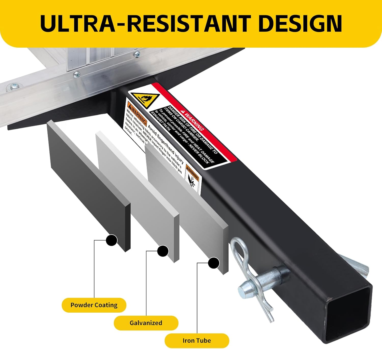 MaxxHaul 70108 Aluminum Cargo Carrier With High Side Rails- Trailer Hitch Mount For RV's, Trucks, SUV's, Vans, Cars With 2' Hitch Receiver - 500-lb Load Capacity, Grey, 49' x 22.5'
