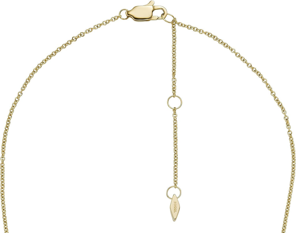 Fossil Women's Gold-Tone Stainless Steel Pendant Chain Necklace for Women