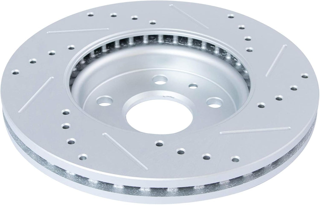 TRQ Performance Front Brake Pad and Rotor Set Ceramic Coated Drilled Slotted Vented Rotors Compatible with 2011-2015 Chevrolet Cruze 2016 Cruze Limited 2012-2017 Sonic