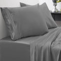Sweet Home Collection 1800 Thread Count 21 inch Extra DEEP Pocket Sheet Soft Egyptian Quality Brushed Microfiber Luxury Bedding Set with Flat, Fitted, 2 Pillow Cases, King, Gray (Pack of 6)