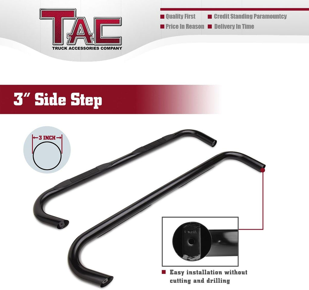 TAC Side Steps fit 2000-2006 Toyota Tundra Access Cab 3' Black Side Bars Nerf Bars Step Rails Running Boards Off Road Automotive Exterior Accessories (2 Pieces Running Boards)