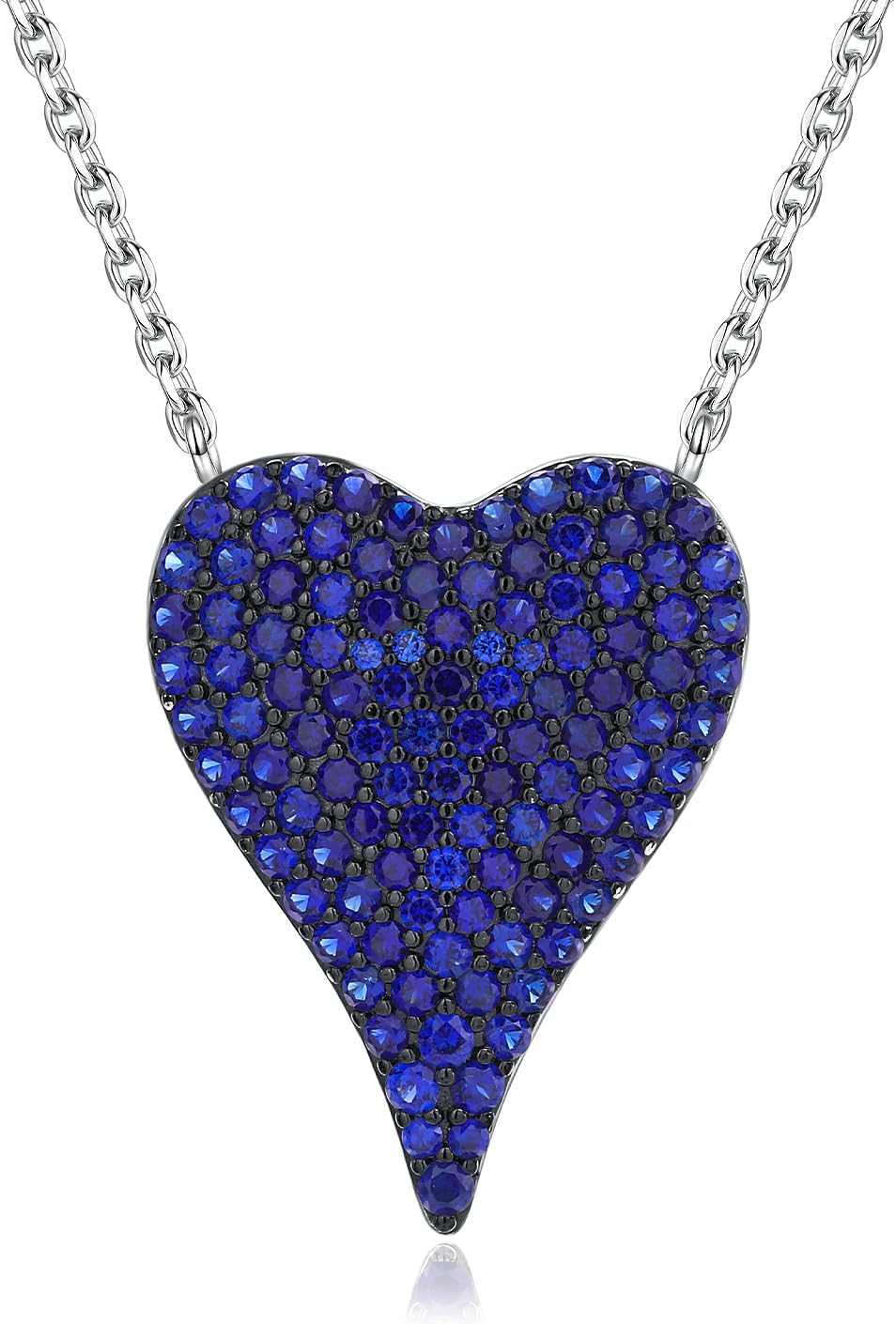 14K Gold Plated Silver Pave Birthstone Pendant Necklace for Women