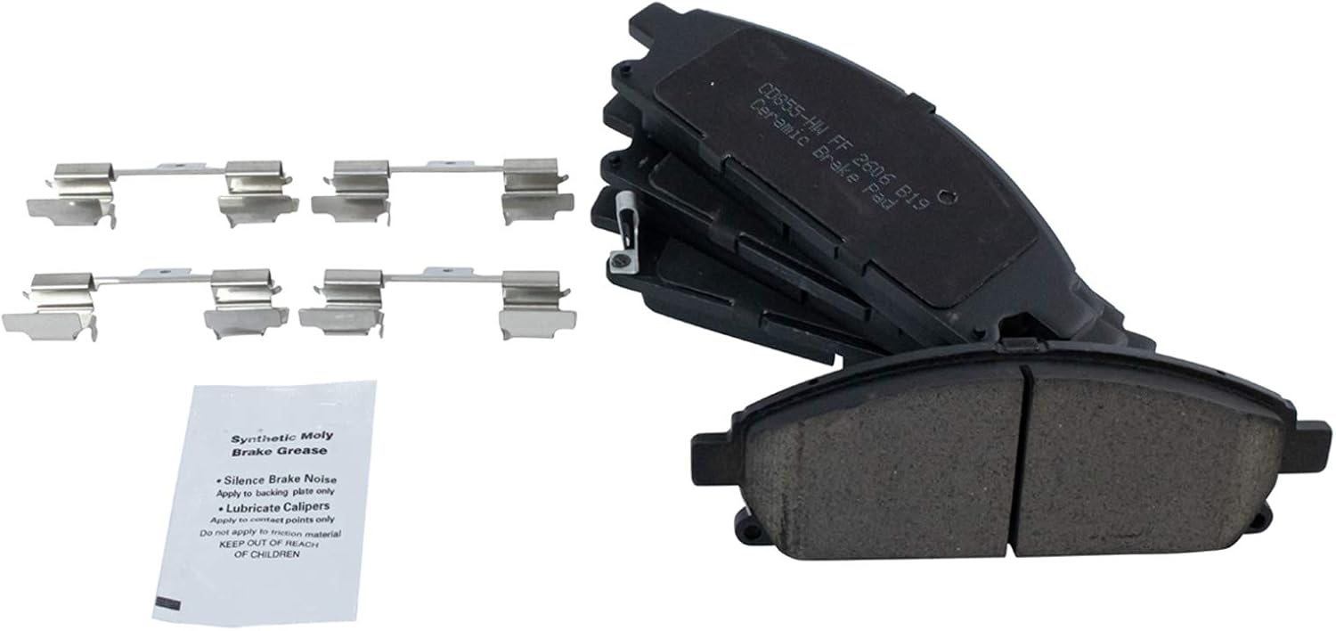 TRQ Performance Front Brake Pad and Rotor Set Ceramic Coated Drilled Slotted Vented Rotors Compatible with 2006-2006 Acura MDX