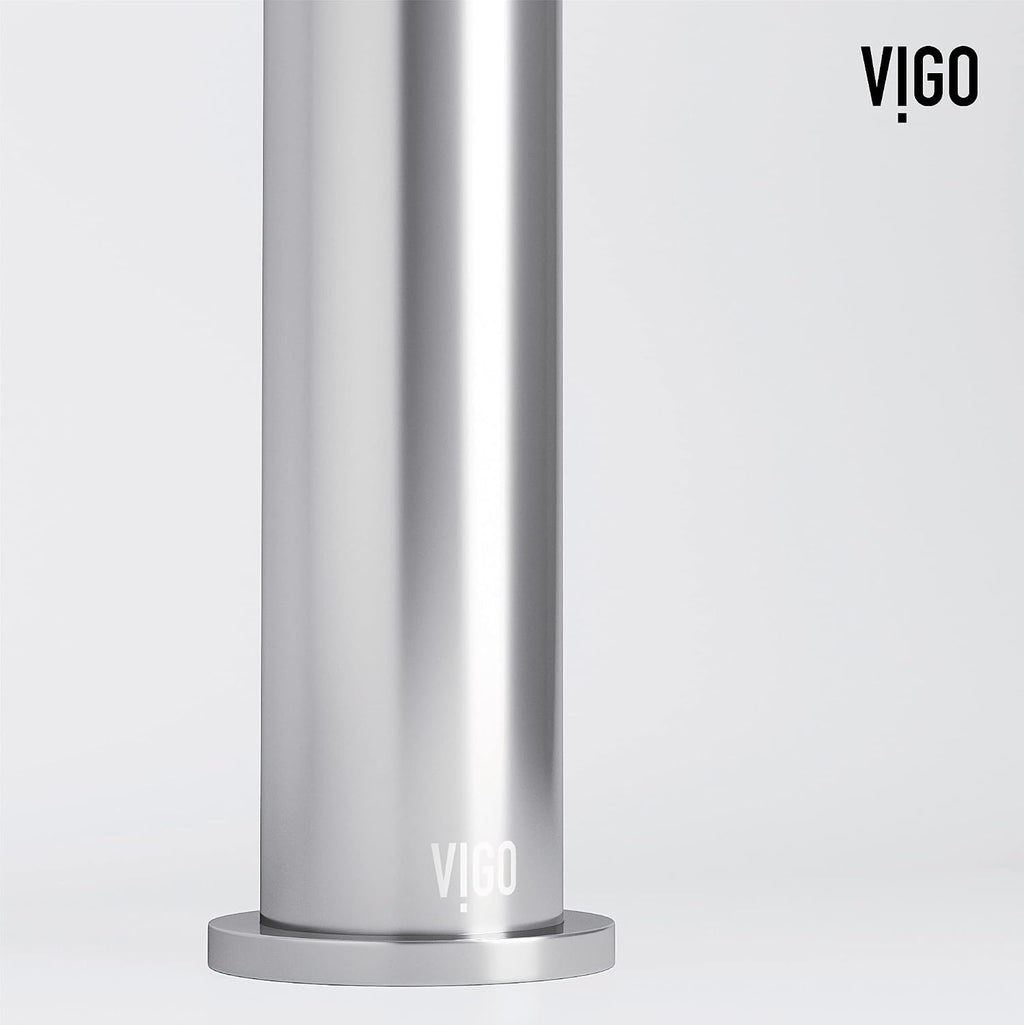 VIGO Ashford Single-Handle Single-Hole Mount Vessel Bathroom Sink Faucet, 11-Inch, Chrome, Modern Design, Solid Brass, 1.2 GPM WaterSense & Ceramic Disc Valve, Corrosion-Resistant