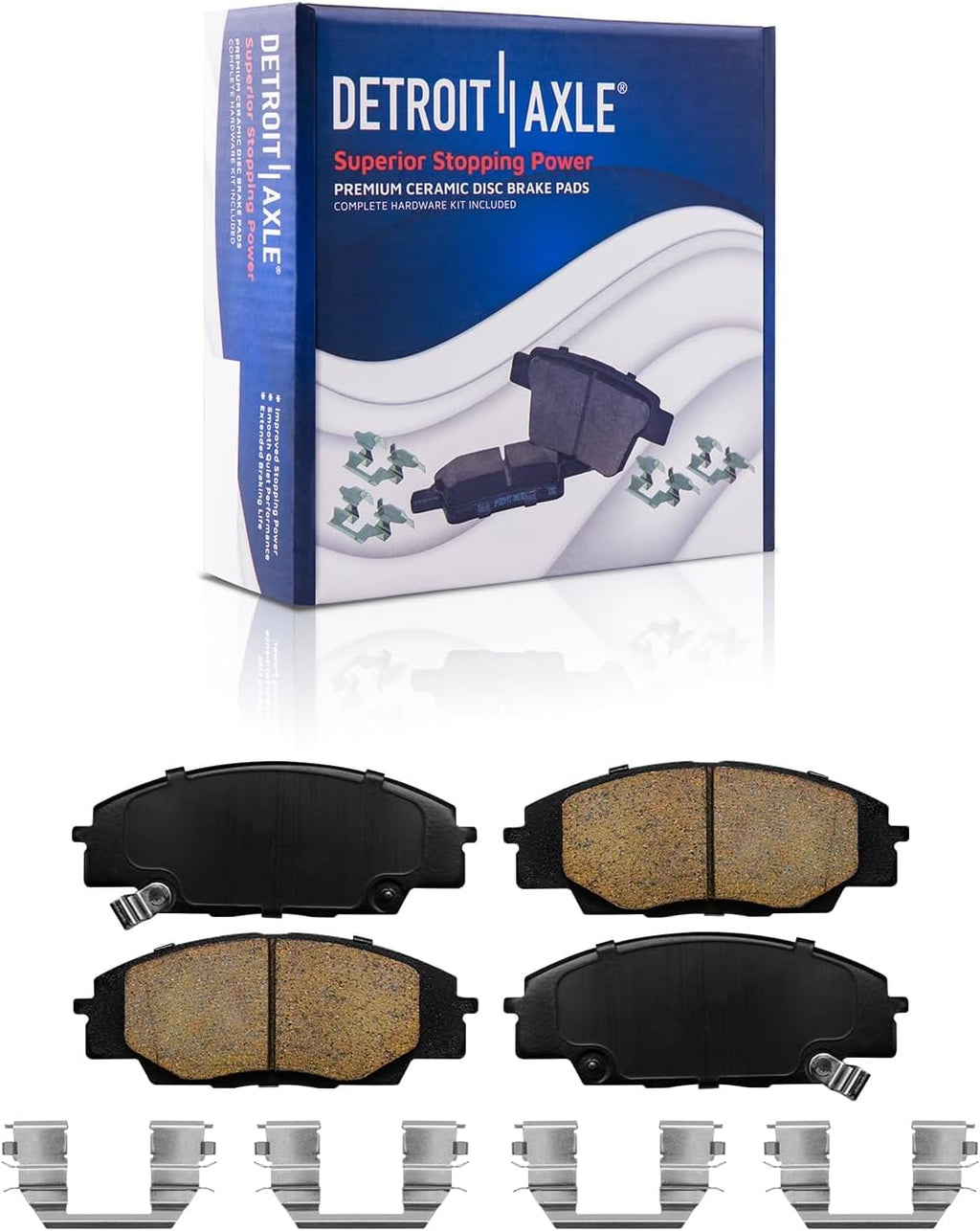 Detroit Axle - 8pc Brake Kit for 2006-2011 Honda Civic 2007-2010 CSX, Disc Brake Rotors 2008 2009 Ceramic Brakes Pads with Hardware Replacement : 11.81 inch Front & 10.24 inch Rear Rotor Size