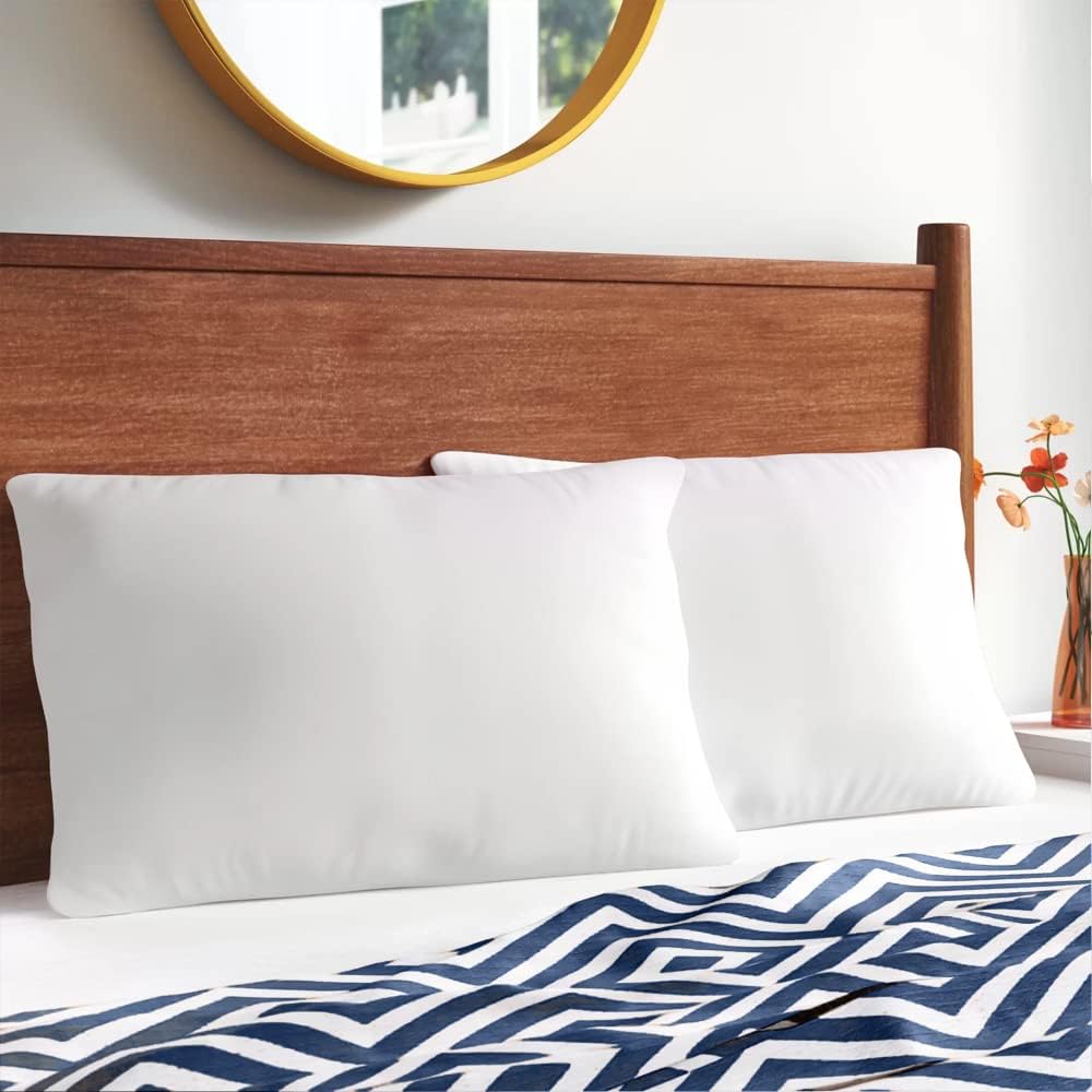 Belem Bulk Pillow Cases(72 Pack) -Standard Size Zippered Pillow Protectors(21x27) -Polycotton White Pillow Cases Bulk -300 TC- Bedding Essentials -Ideal for Hotels, Hospitals, Vacation Rentals