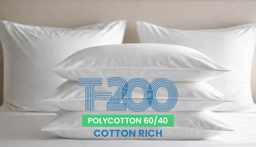 EcoLaire Pillow Covers - Pillowcases Standard Size, Pack of 60 - Cotton Rich T200 Polycotton - Bulk Pillows Cases - 20' x 30' (Fits 20'x 28' Pillows) for Home, Hotels, Hospitals, Rentals,Crafting