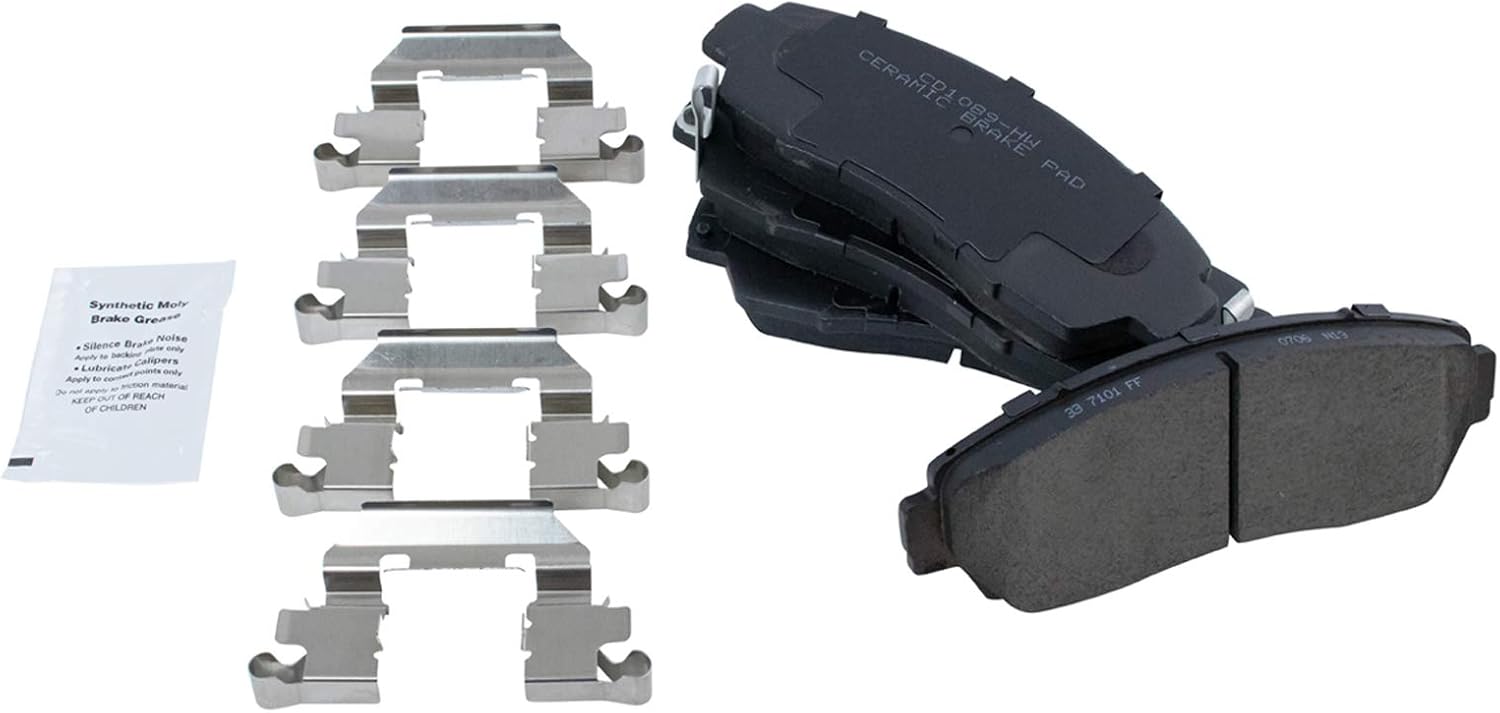 TRQ Performance Front Brake Pad and Rotor Set Ceramic Coated Drilled Slotted Rotors Calipers Compatible with 2007-2012 Acura RDX 2010-2011 Honda Accord Crosstour 2007-2011 CR-V