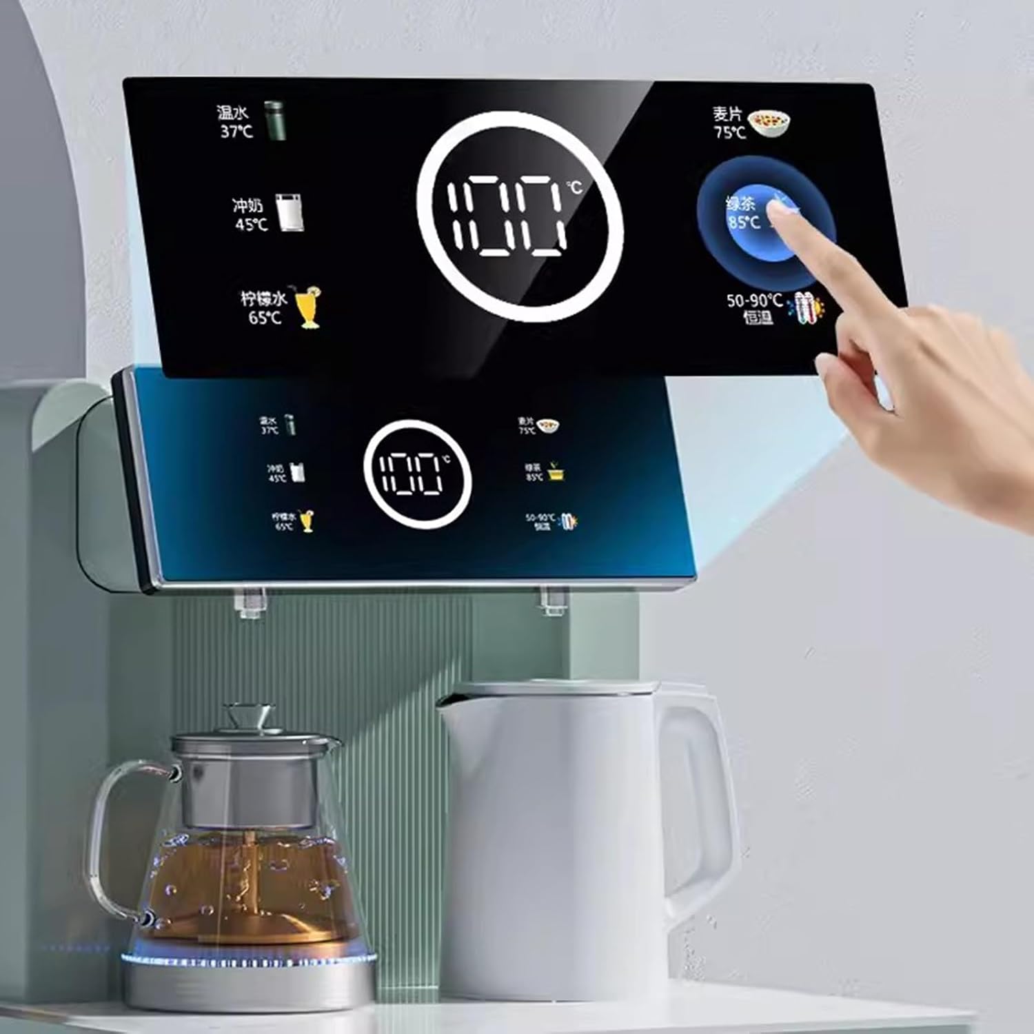 hot Water dispensers Tea Bar Machine Home Intelligent Voice Anti Dry Burn and Anti Overflow Fully Automatic Downward Water Bucket Drinking Machine Instant hot Water Dispenser (Color : B, Size : Warm