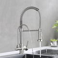 Filtered Faucet Purified Water Faucet for Kitchen Double Handles Single Hole Cold Hot Water Mixer Taps(Matte Black)
