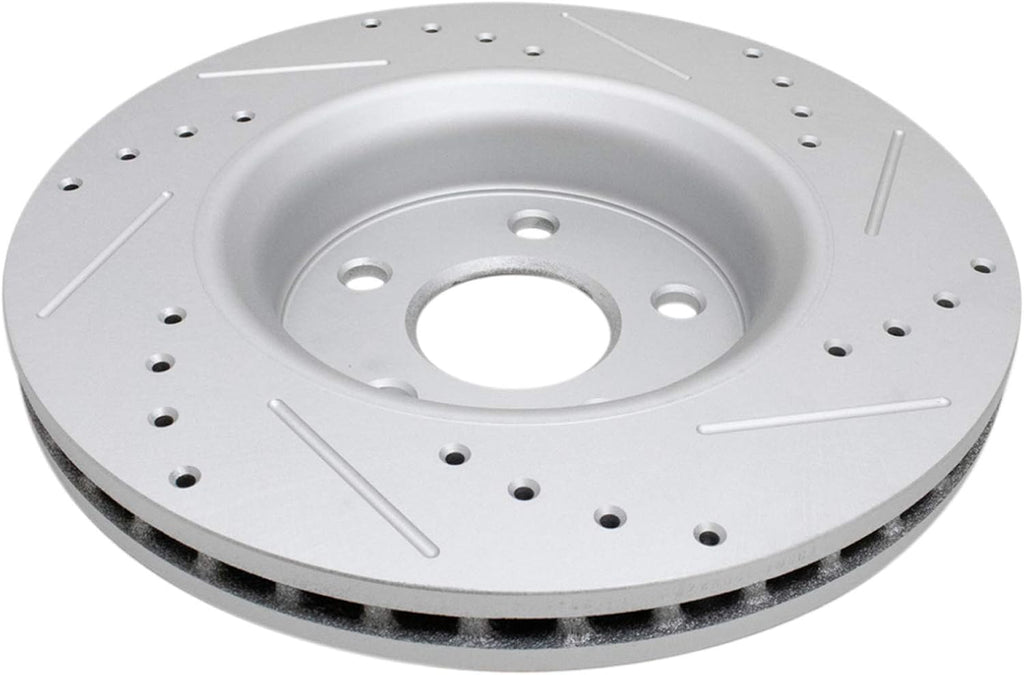 TRQ Performance Front Brake Pad and Rotor Set Ceramic Coated Drilled Slotted Rotors Compatible with 2012-2020 Dodge Durango Jeep Grand Cherokee