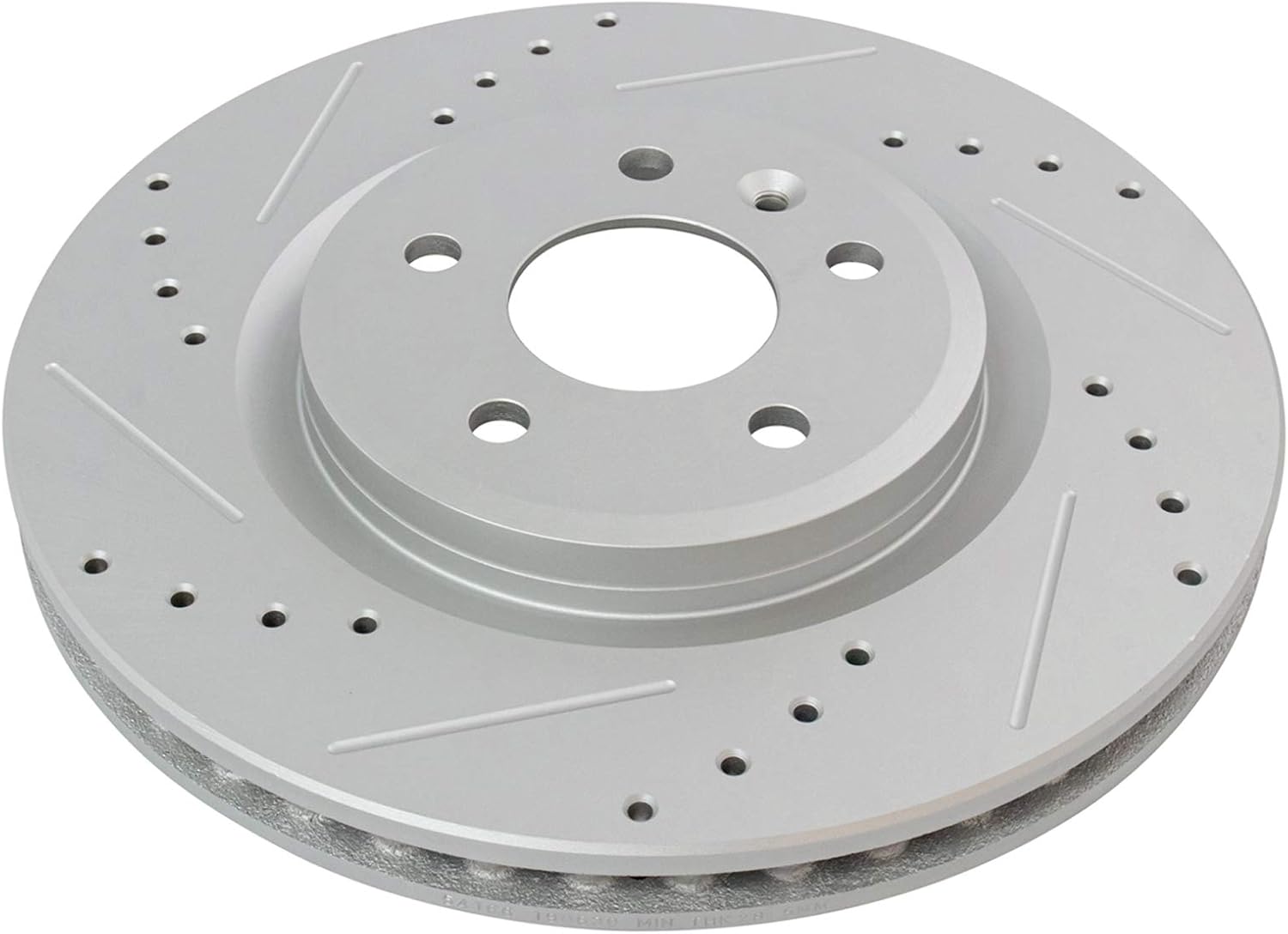TRQ Performance Front Brake Pad and Rotor Set Ceramic Coated Drilled Slotted Compatible with 2010-2012 Ford Taurus