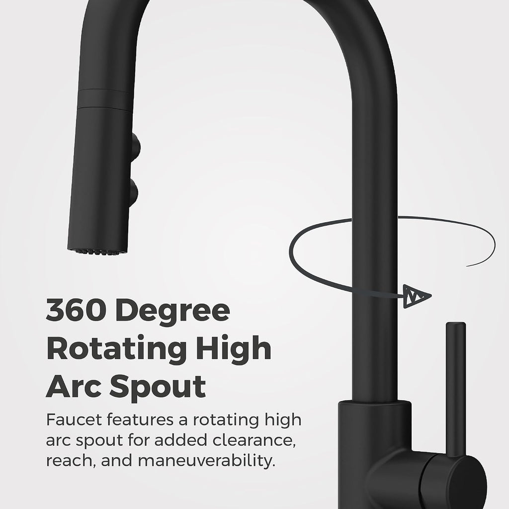 Pfister Zanna 1-Handle Pull-Down Kitchen Faucet in Matte Black